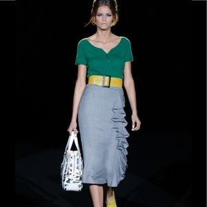 L.A.M.B. Gwen Stefani Ruffle pencil Skirt Sz 10